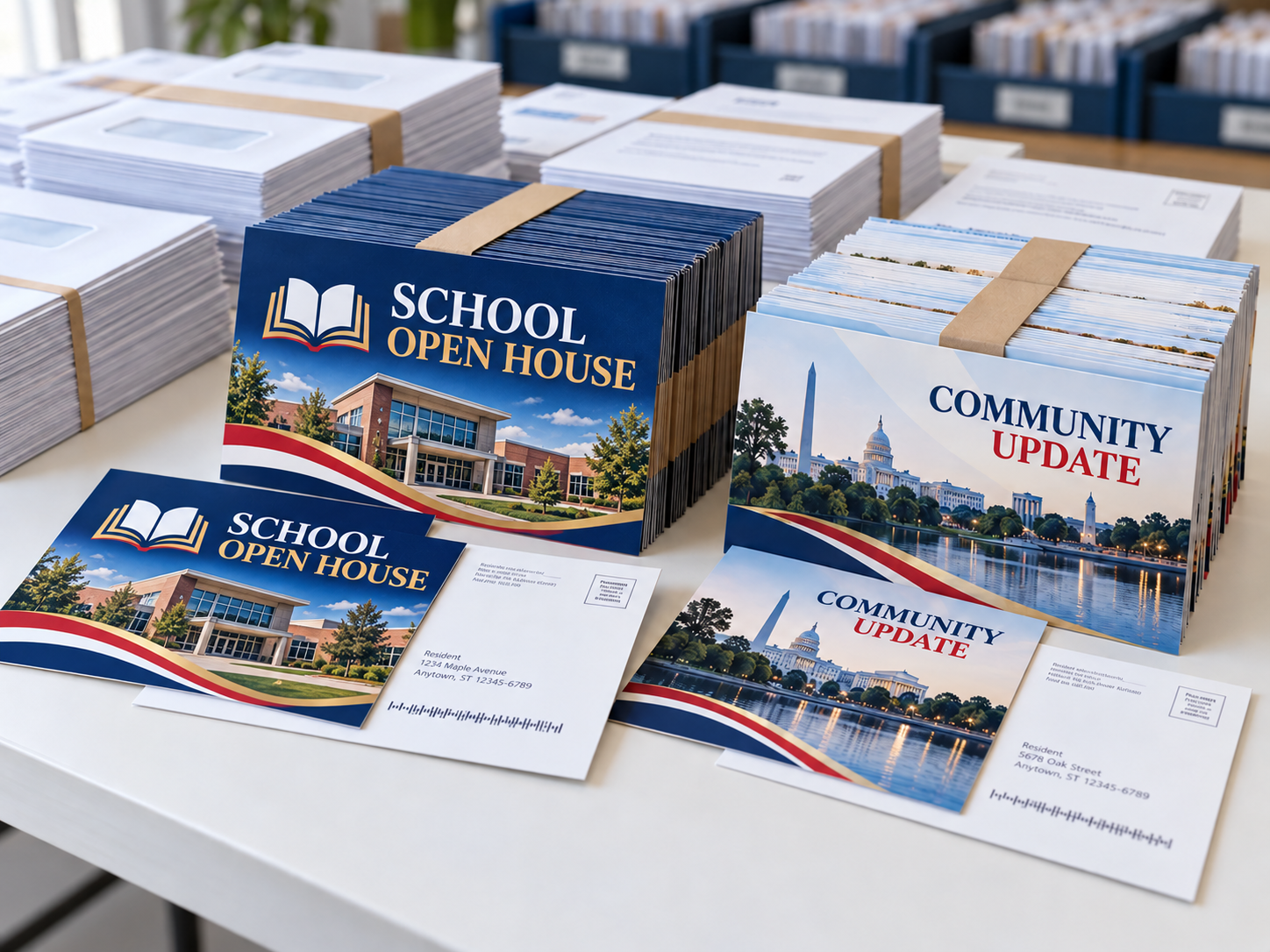 Stack of finished election mailers