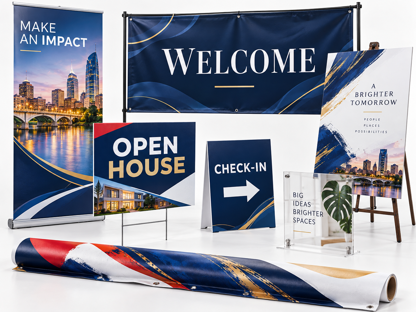 Large format banner on press